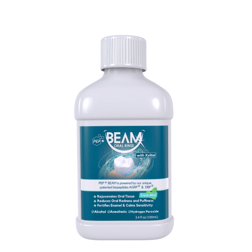 PEP+ BEAM concentrated oral rinse with peptides for gum health and enamel protection 100 ml bottle