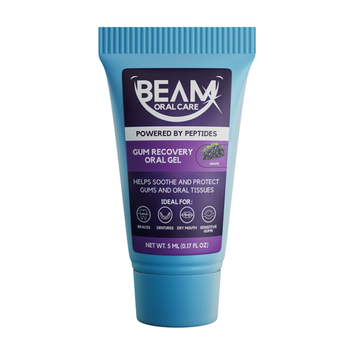PEP+ BEAM oral gel for kids in Grape flavor, designed for gentle gum and mouth care
